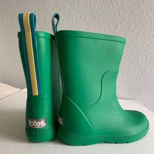 Totes Rain Boots Kids size 7/8 Toddler Green